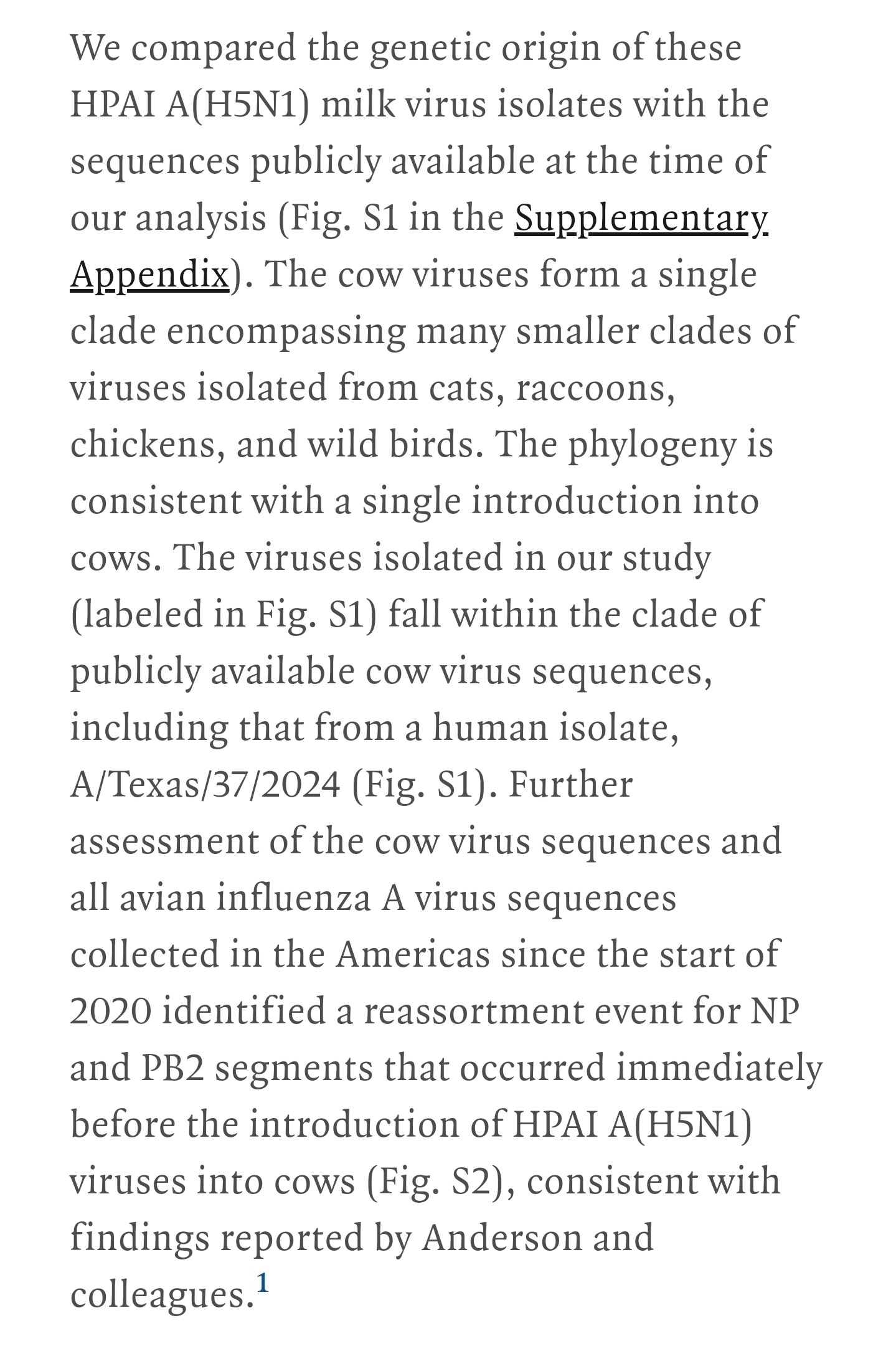 How to read this: the cows have all been inoculated with the same exact virus. This is explicitly described as being a single origin. All the cows throughout the infected areas across America were given the same virus inoculation within a very small window of time; this is an obvious intentional release.