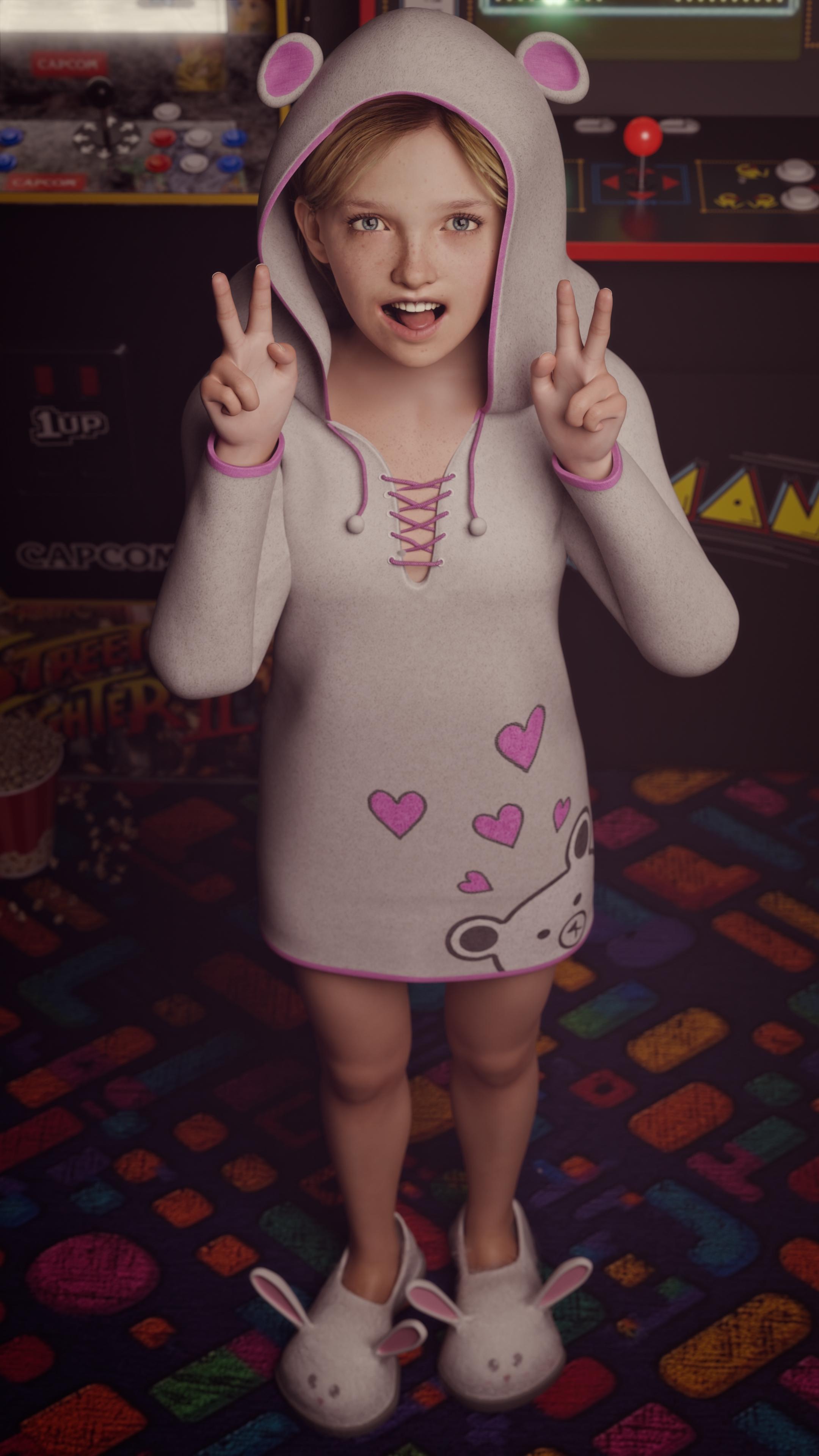 AkiDoesStuff: "Arcade encounter #3d #Sarah #Blender3d #loli" - 🔞 baraag.net